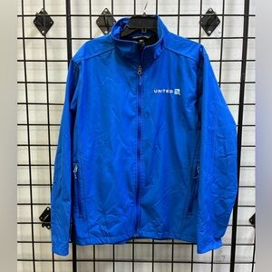 United Airlines Softshell Jacket Men’s XL Zip Employee Uniform Blue Fleece Lined